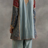 Ishtaar - Teal Blue choga with salwaar