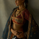 Irene - Ajrakh Angi with Tissue Lehenga