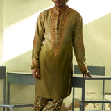 Green Ombre Kurta With Bandhani Pants