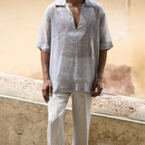 Tissue Kurta With Striped Pants