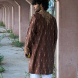 Brown Shibori Kurta with Pants