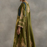 Inara - Green Chanderi Kali Kurta with Salwaar