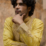 Yellow Bandhani Kurta With Pants