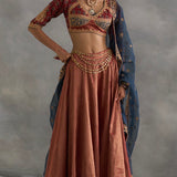Irene - Ajrakh Angi with Tissue Lehenga