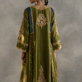 Inara - Green Chanderi Kali Kurta with Salwaar