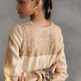 Isun - Cream Cotton layered Anarkali