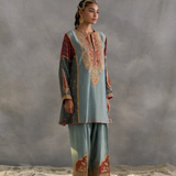 Ishtaar - Teal Blue choga with salwaar
