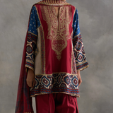 Irsia - Ajrakh Choga with Farshi Salwaar