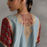 Ishtaar - Teal Blue choga with salwaar