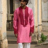 Pink Bandhani Kurta with Pants