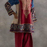 Irsia - Ajrakh Choga with Farshi Salwaar