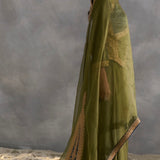 Ishwa - Green Ajrakh Angi with Sharara