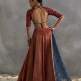 Irene - Ajrakh Angi with Tissue Lehenga