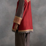 Ida - Red Kurta with Bandhani Farshi Salwaar