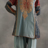 Ishtaar - Teal Blue choga with salwaar