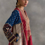 Irsia - Ajrakh Choga with Farshi Salwaar
