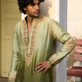 Green Ombre Kurta With Bandhani Pants