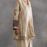 Iman - Soft Gold Tissue Choga with Farshi Salwaar