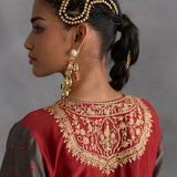 Ida - Red Kurta with Bandhani Farshi Salwaar