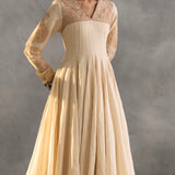 Isun - Cream Cotton layered Anarkali