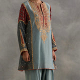 Ishtaar - Teal Blue choga with salwaar
