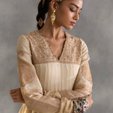 Isun - Cream Cotton layered Anarkali