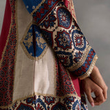Irsia - Ajrakh Choga with Farshi Salwaar