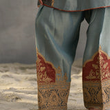 Ishtaar - Teal Blue choga with salwaar