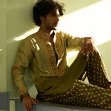 Green Ombre Kurta With Bandhani Pants