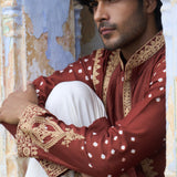 Rust Bandhani Kurta With Pants
