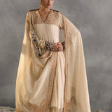 Isun - Cream Cotton layered Anarkali