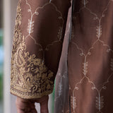 Brown Shibori Kurta with Pants