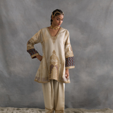 Iman - Soft Gold Tissue Choga with Farshi Salwaar